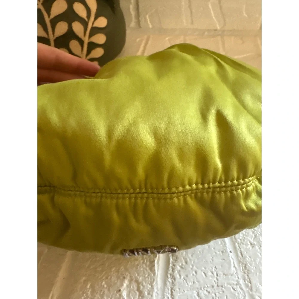 GANNI Occasion Small Hobo Bag Puffy Knotted Handle Lime Green One Size